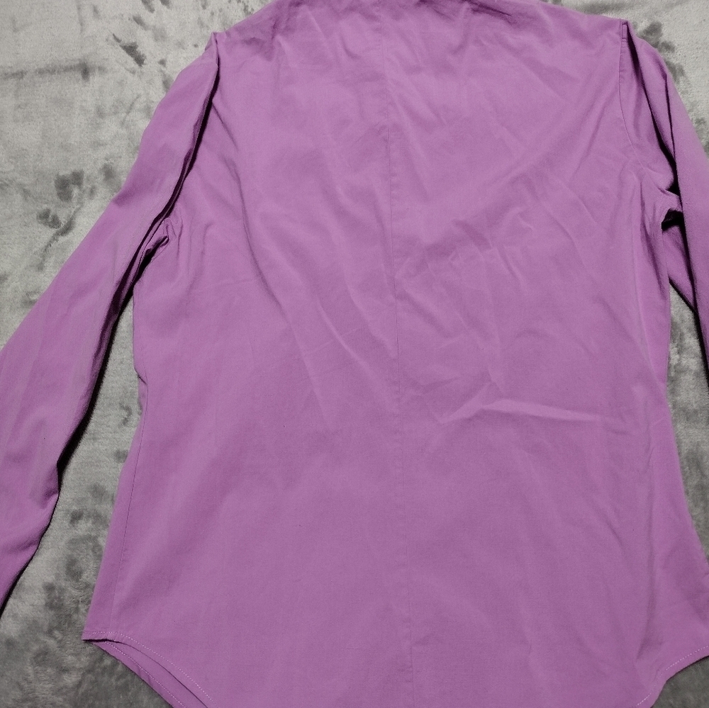 ICEBERG JEANS Women's Button Down Shirt Size 42 Purple Check Measurements - Picture 4 of 10